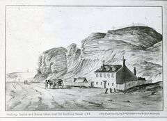Hastings Castle and the Old Warm Baths c1784